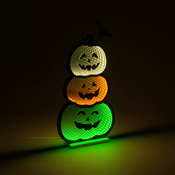 Infinity Lighted Halloween Stacked Pumpkins 22 Inches