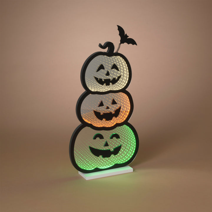 Infinity Lighted Halloween Stacked Pumpkins