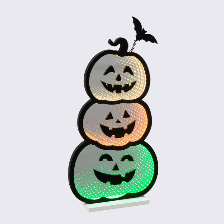 Infinity Lighted Halloween Stacked Pumpkins
