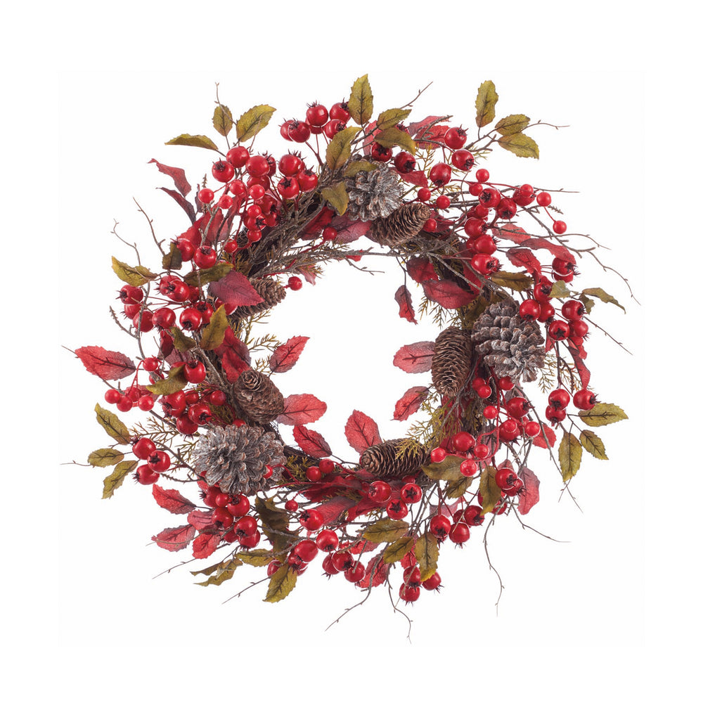 Berry Pinecone & Oak Collection Wreath