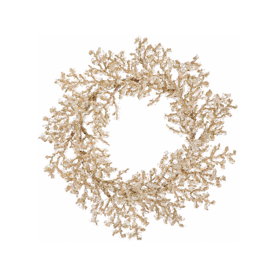 Glittered Gold Beaded Wreath
