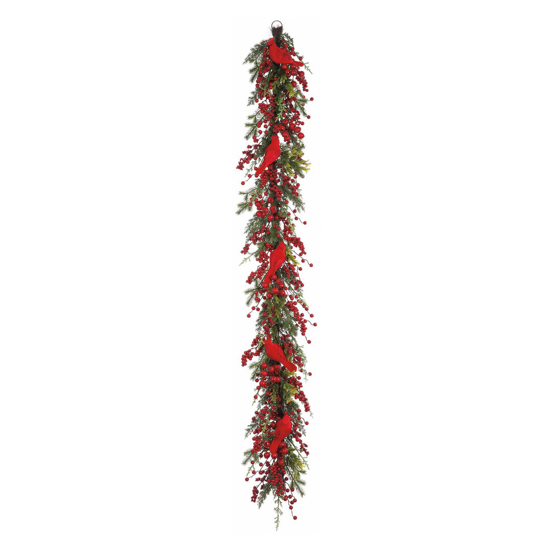 Red Berry Cardinal & Pine Collection Garland