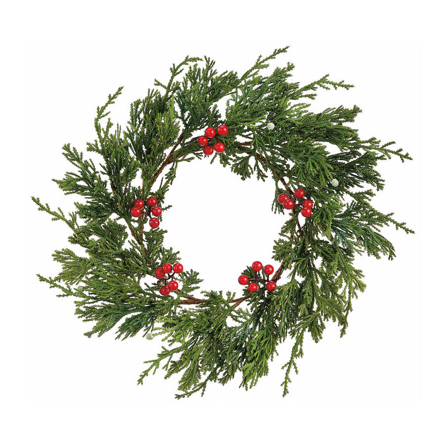 Cedar and Red Berry Candle Ring