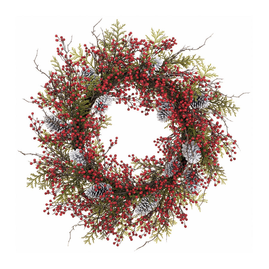 Berry Pinecone & Cedar Wreath