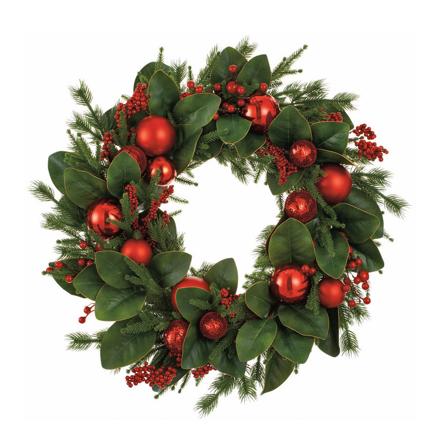 Pine Berry Magnolia & Ornament Collection 26 Inches