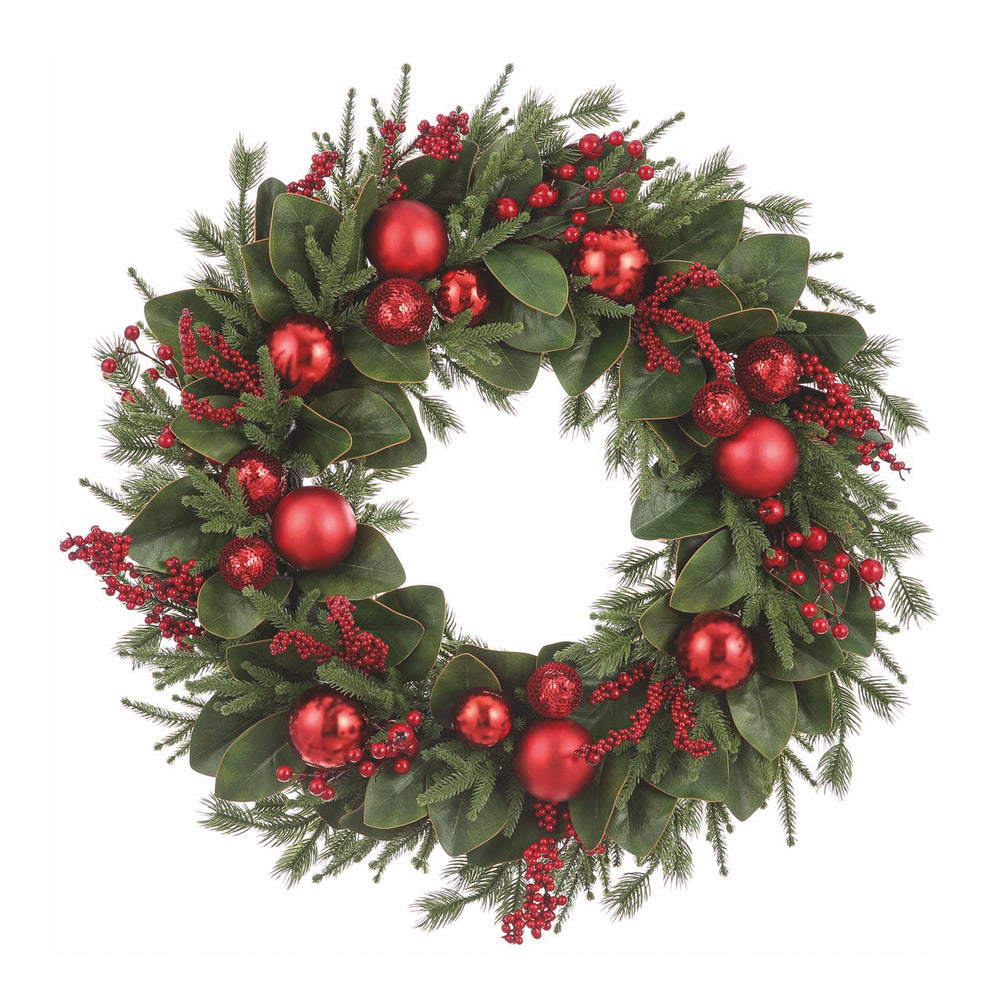 Pine Berry Magnolia & Ornament Collection 32 Inches