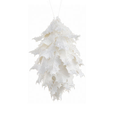 Iced Holly Leaf Finial Ornament