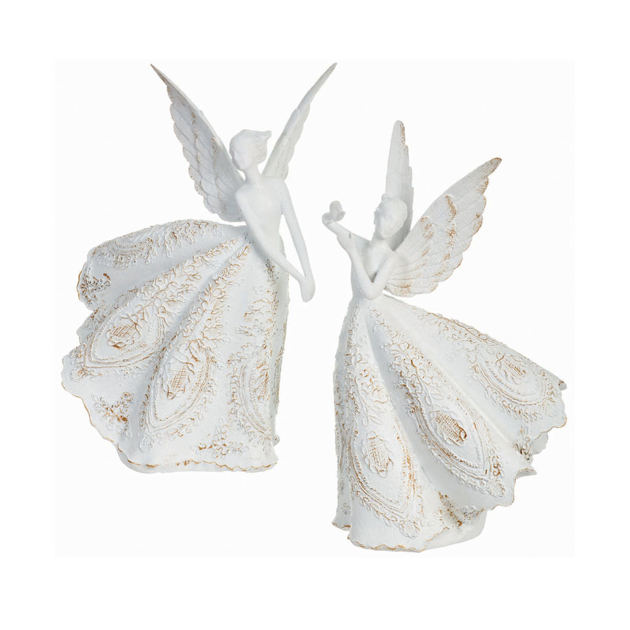 Glittered Lace Angel Figurine