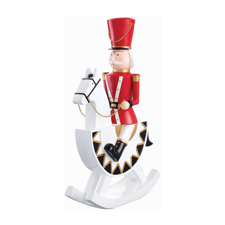 Red White & Black Nutcracker On Rocking Horse