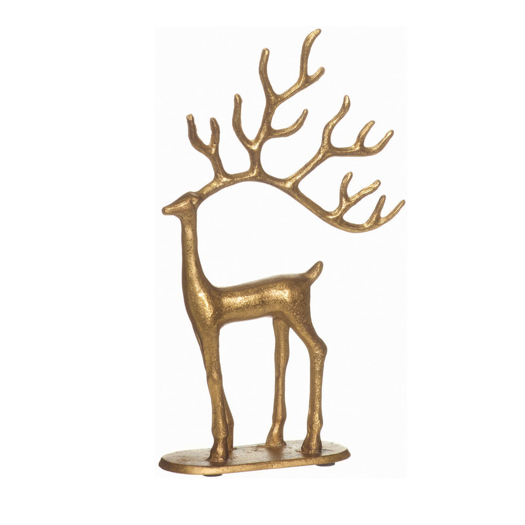 Modern Deco Gold Deer on Base 10 Inches