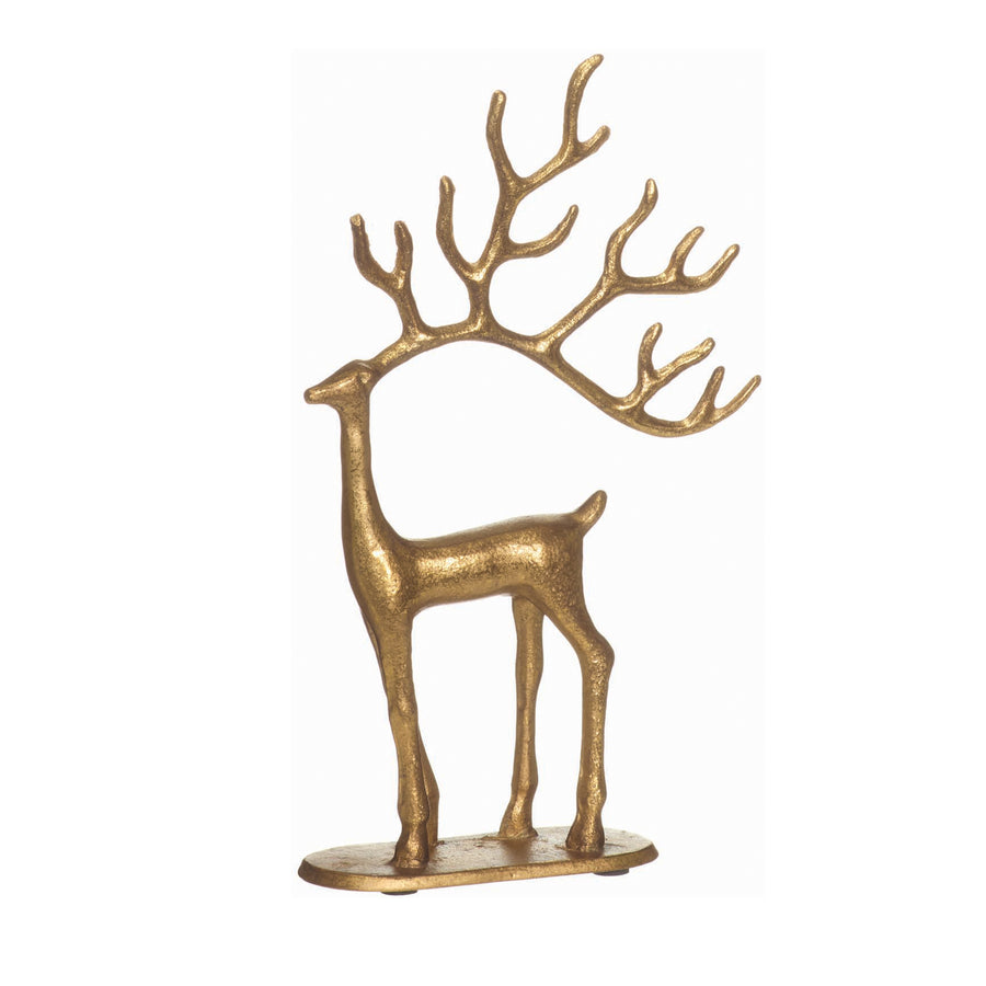 Modern Deco Gold Deer on Base 10 Inches