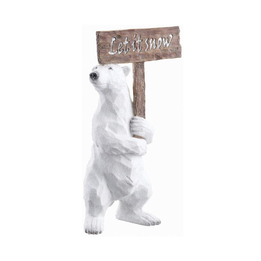 Polar Bear with Let It Snow Sign