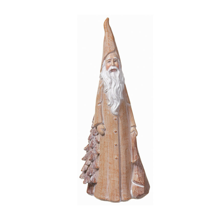 Cone Santa with Wood Finish 10 Inches