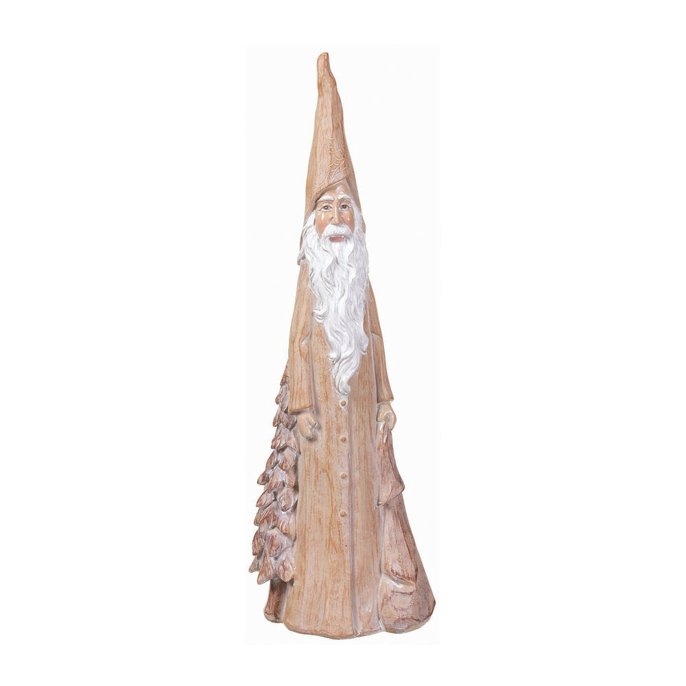 Cone Santa with Wood Finish 16 Inches