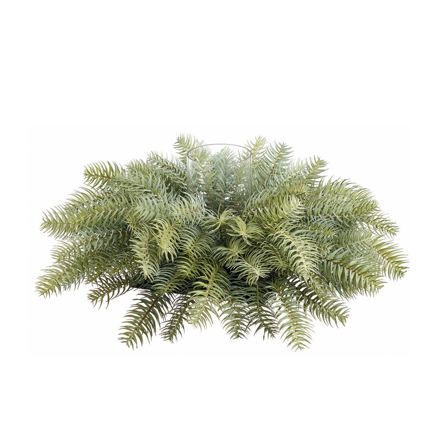 Evergreen Pine Centerpiece with Glass Candle Holder