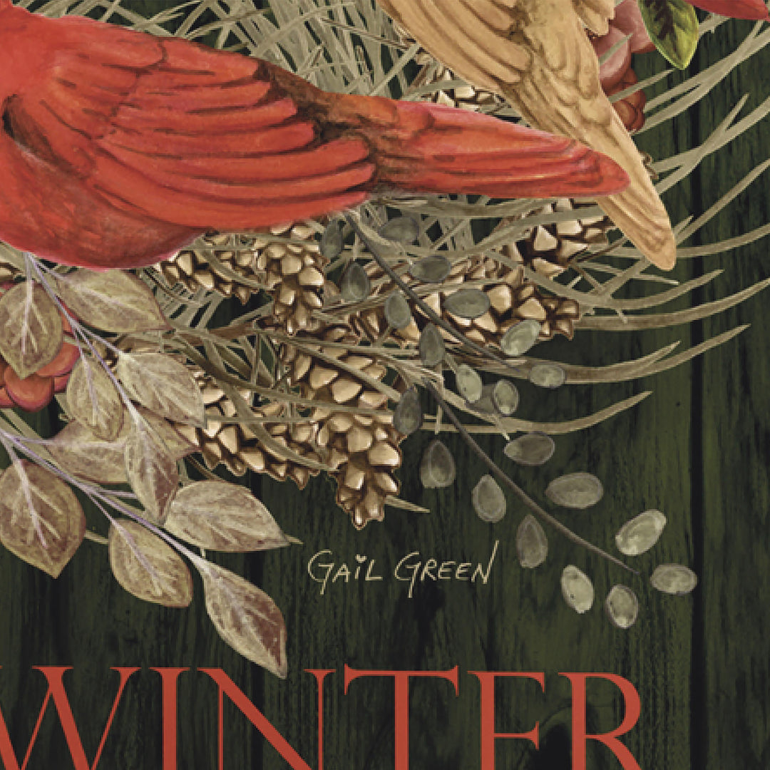 Hello Winter Moire Garden Flag