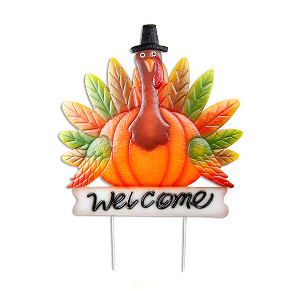 Metal Turkey Welcome Stake Orange