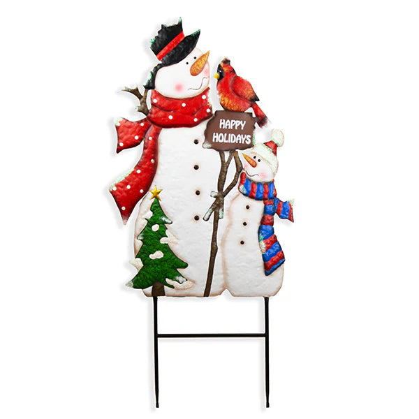 Metal Snowmen Stake
