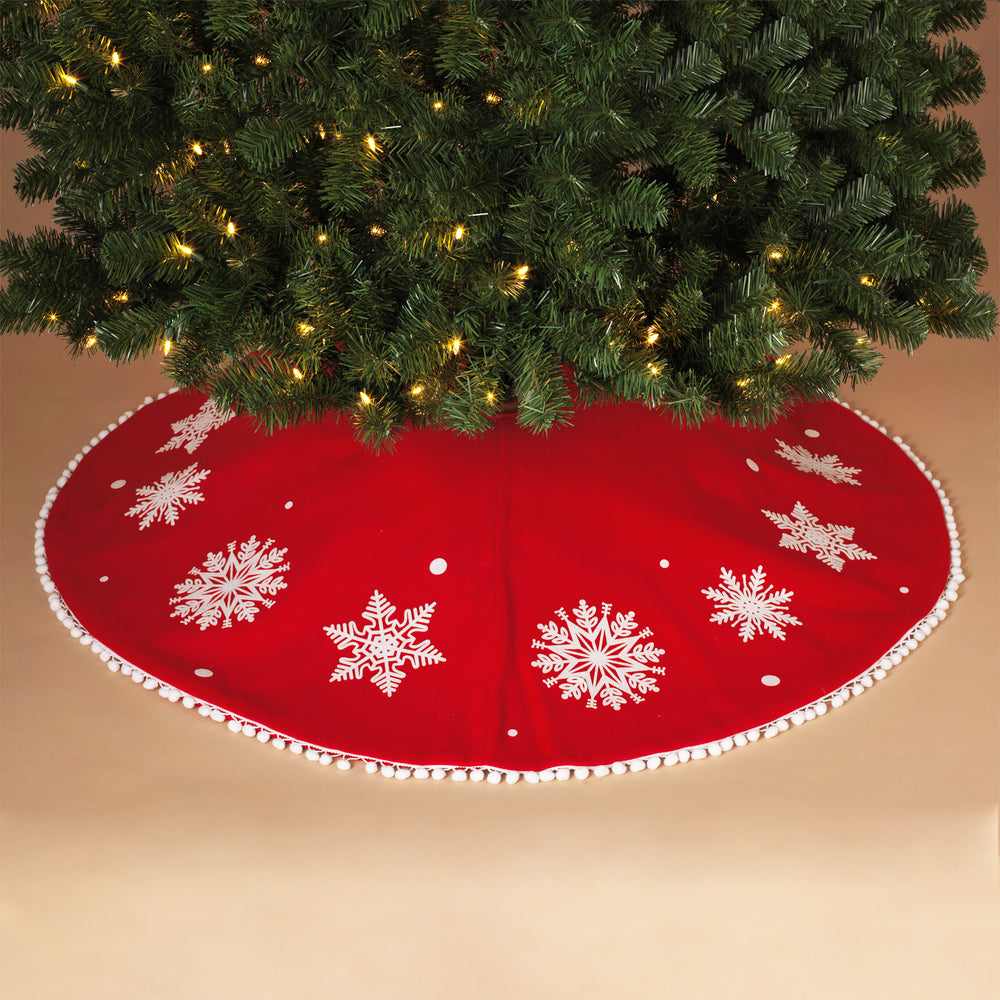 Pom Pom Snowflake Tree Skirt