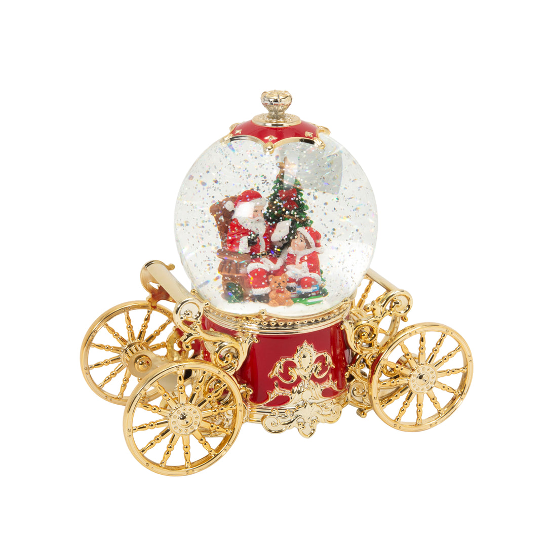 Water Globe Carriage with Santa Checking List