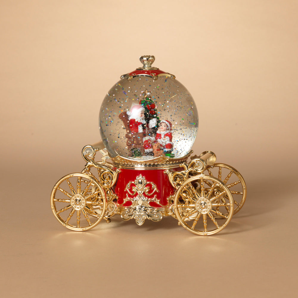 Water Globe Carriage with Santa Checking List