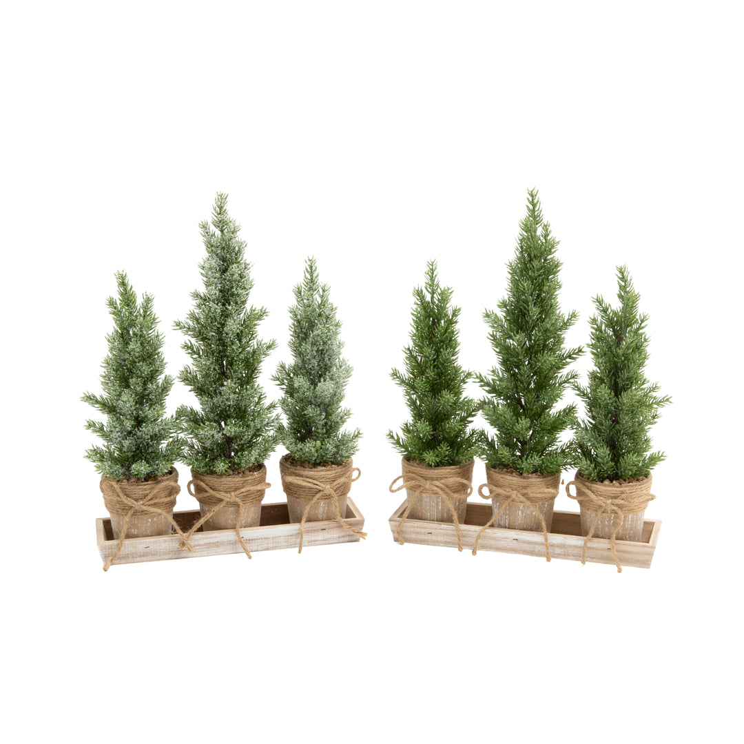 Holiday Potted Tree Set with Tray