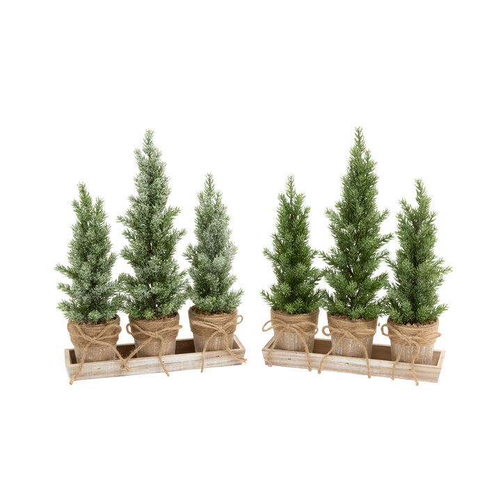Holiday Potted Tree Set with Tray