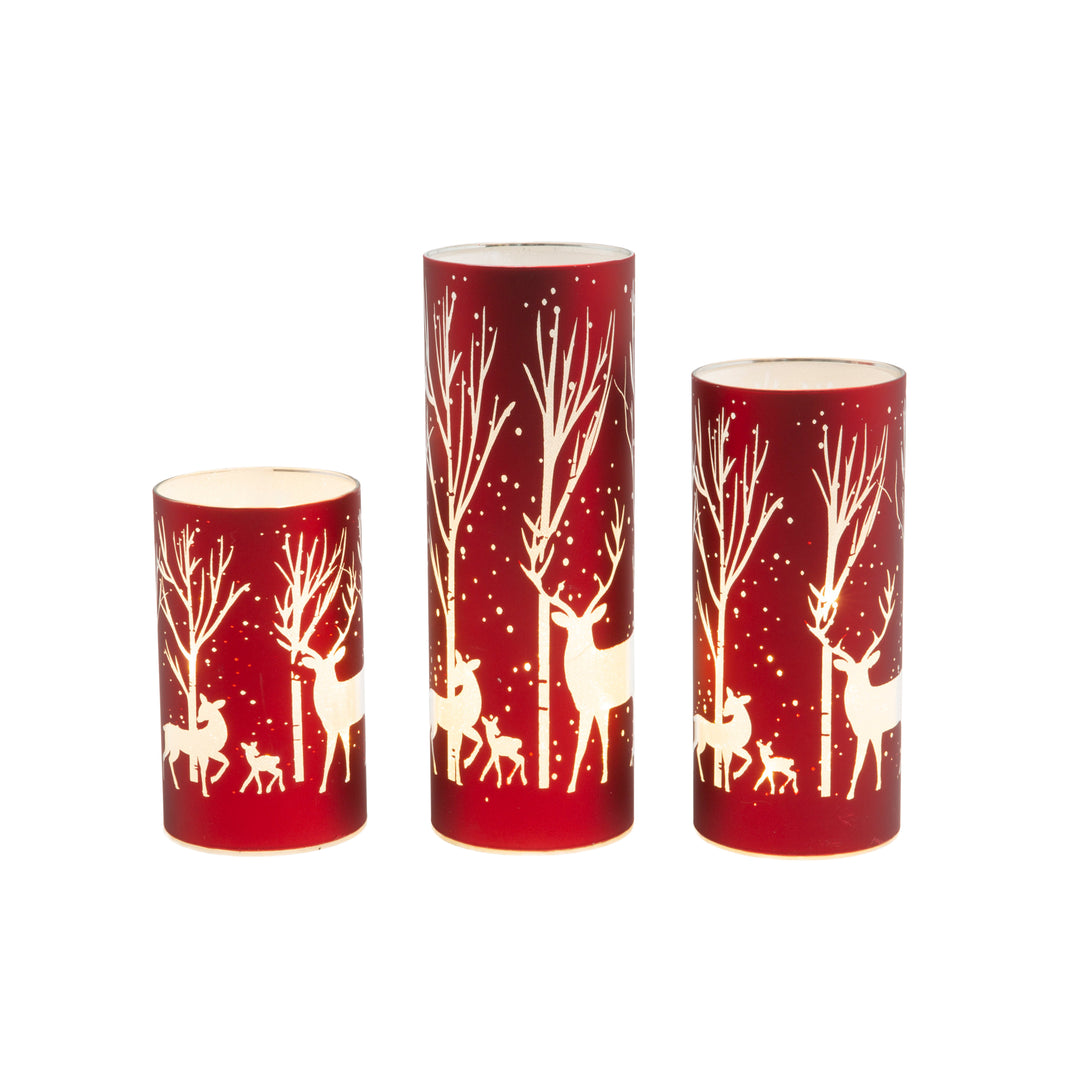 Lighted Holiday Luminary with Deer Design