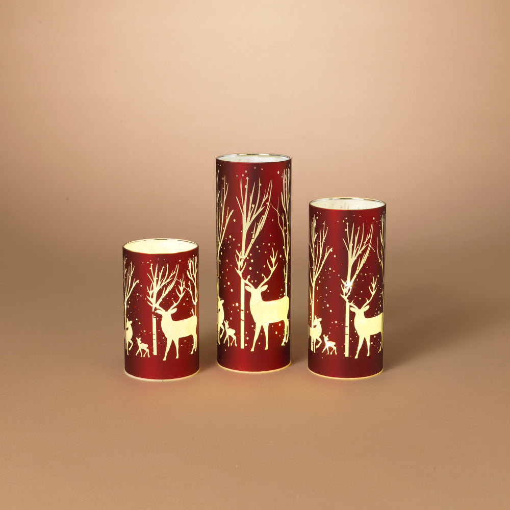 Lighted Holiday Luminary with Deer Design
