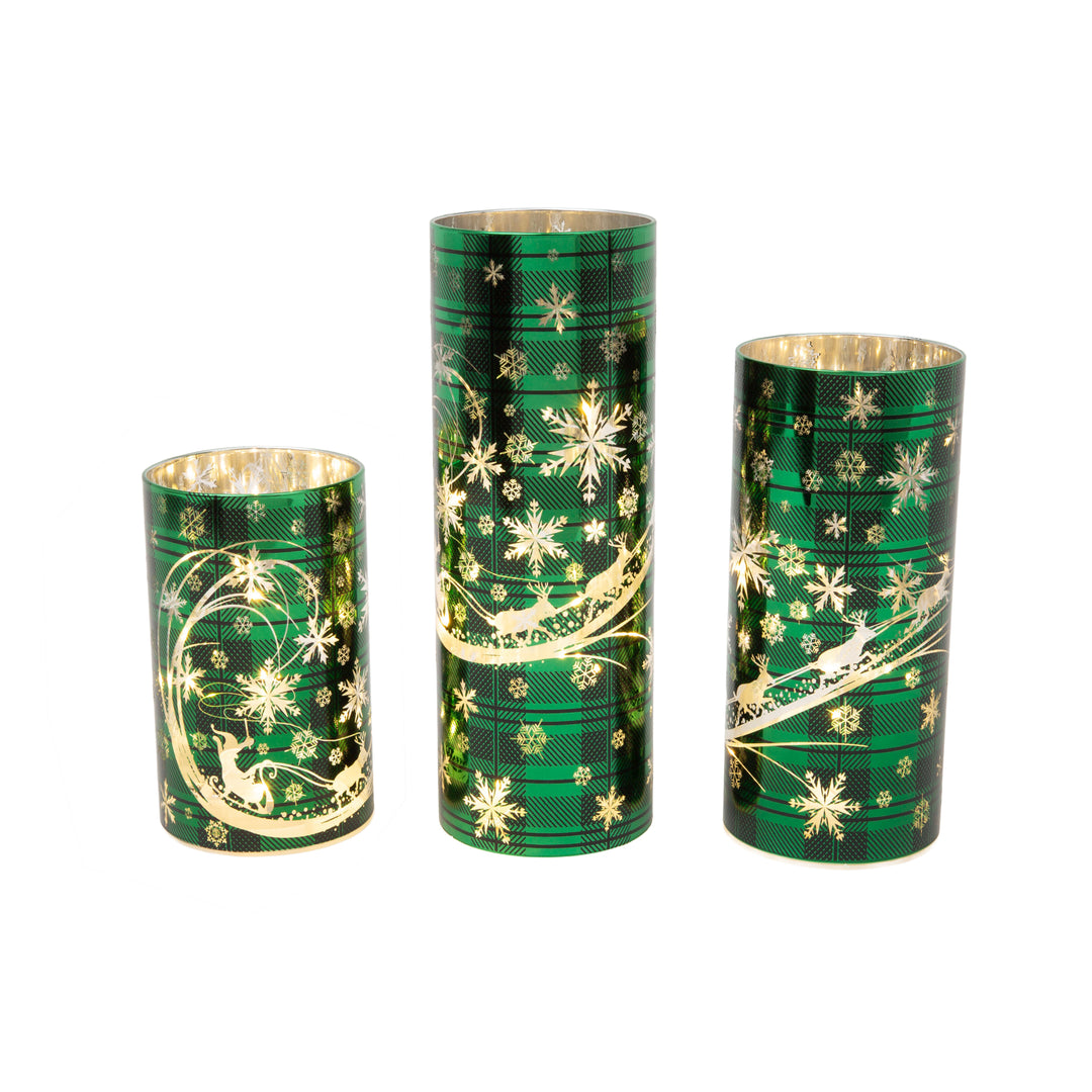 Lighted Holiday Luminary with Sleigh Design
