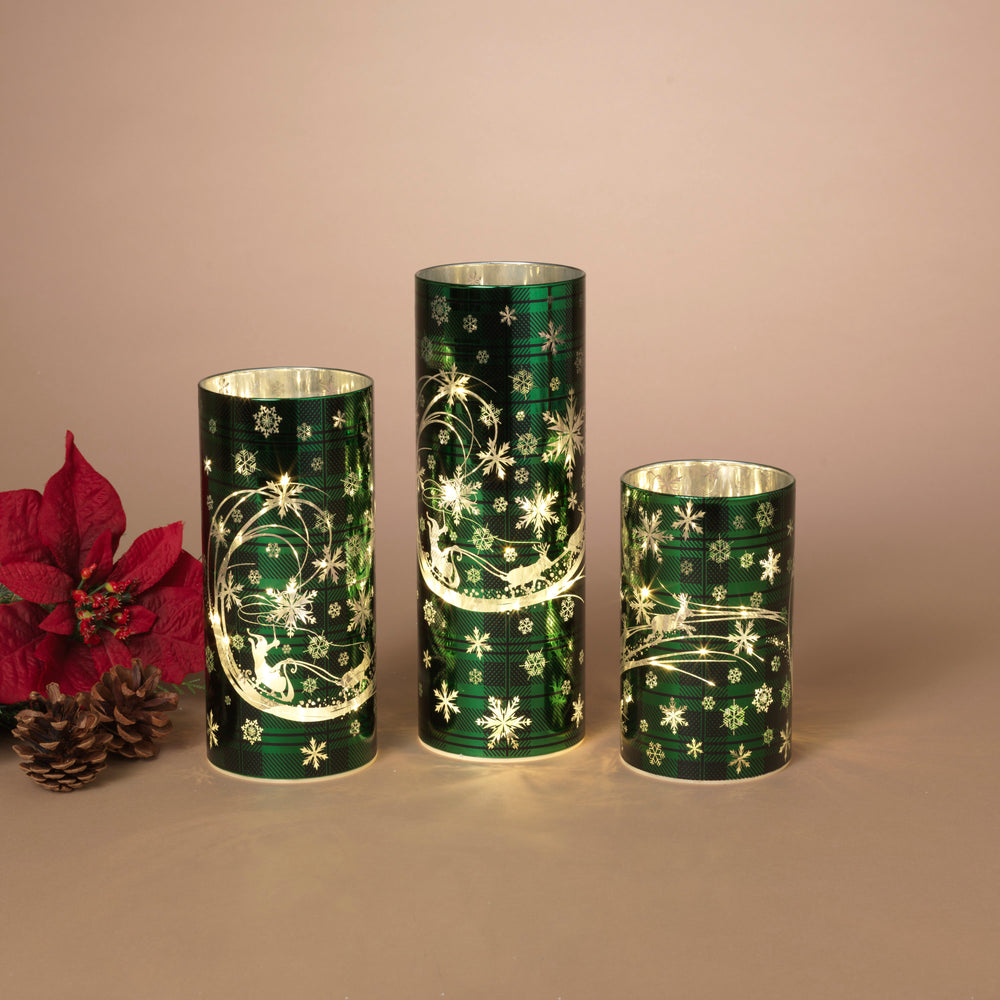 Lighted Holiday Luminary with Sleigh Design
