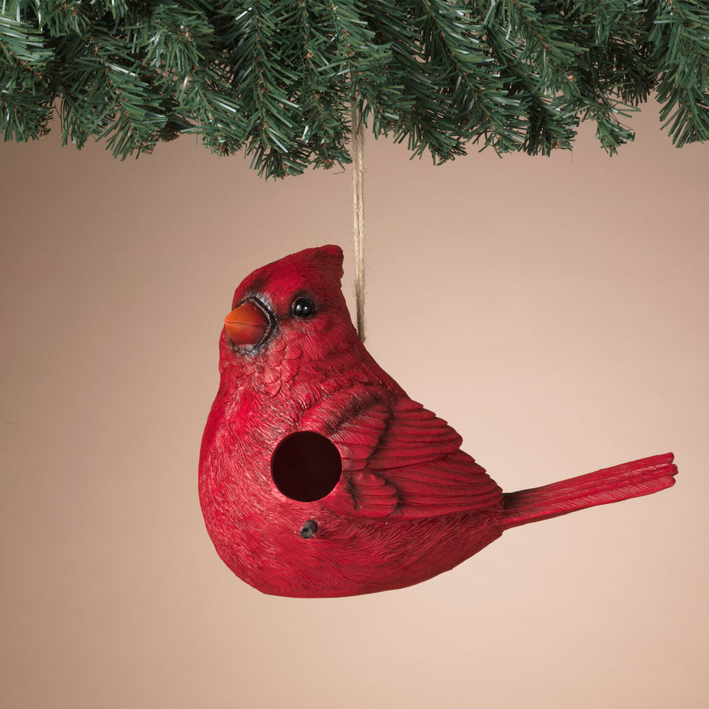 Resin Holiday Cardinal Birdhouse