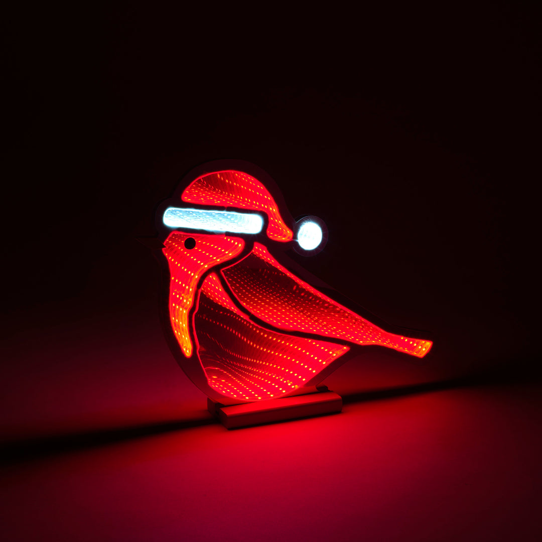 Infinity Light Cardinal with Santa Hat