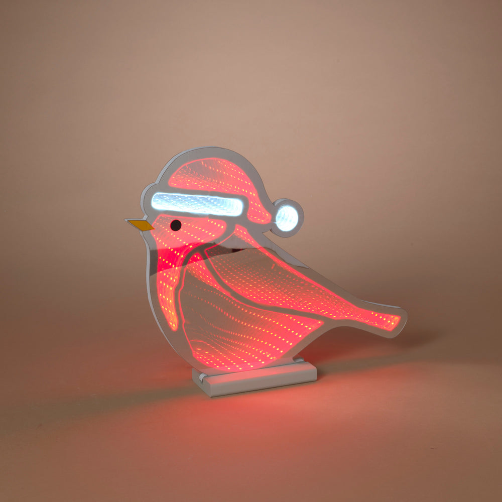 Infinity Light Cardinal with Santa Hat