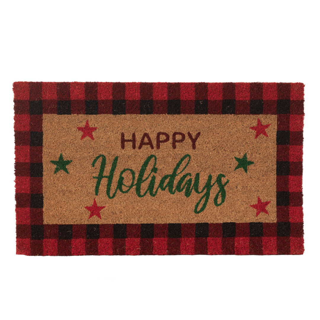 Festive Coir Doormat Happy Holidays