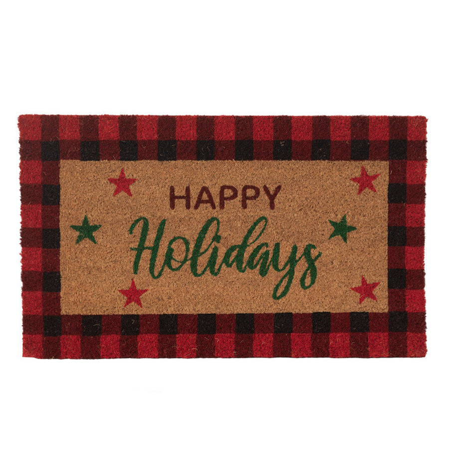 Festive Coir Doormat Happy Holidays