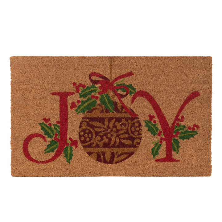 Festive Coir Doormat Joy Ornament