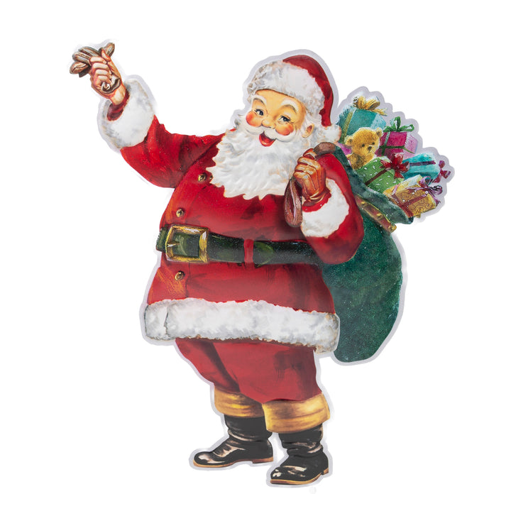 Holiday Santa Yard Stake with Gift Bag