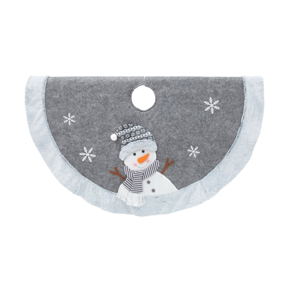 Grey Snowman Tree Skirt