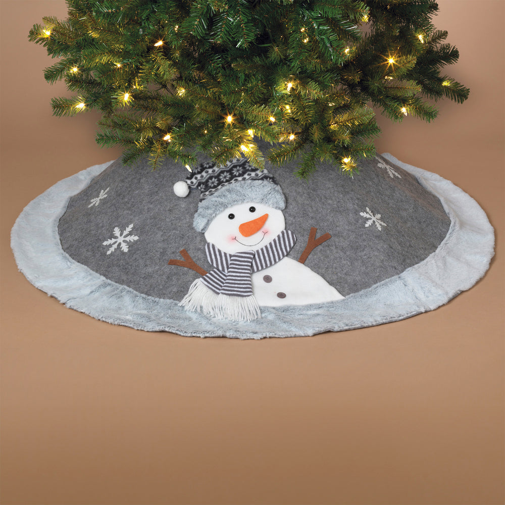 Grey Snowman Tree Skirt