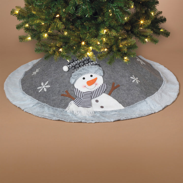 Grey Snowman Tree Skirt