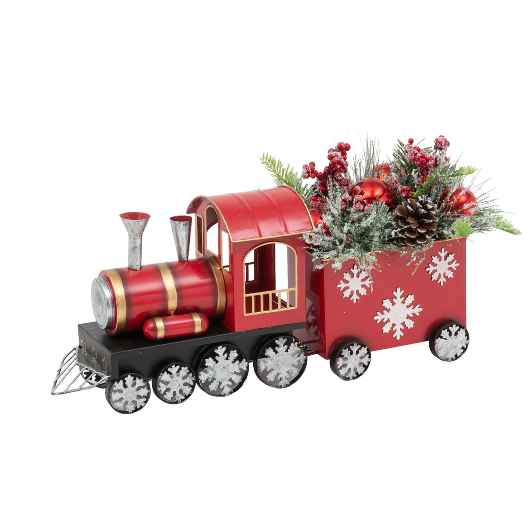 Holiday Train with Floral Arrangement