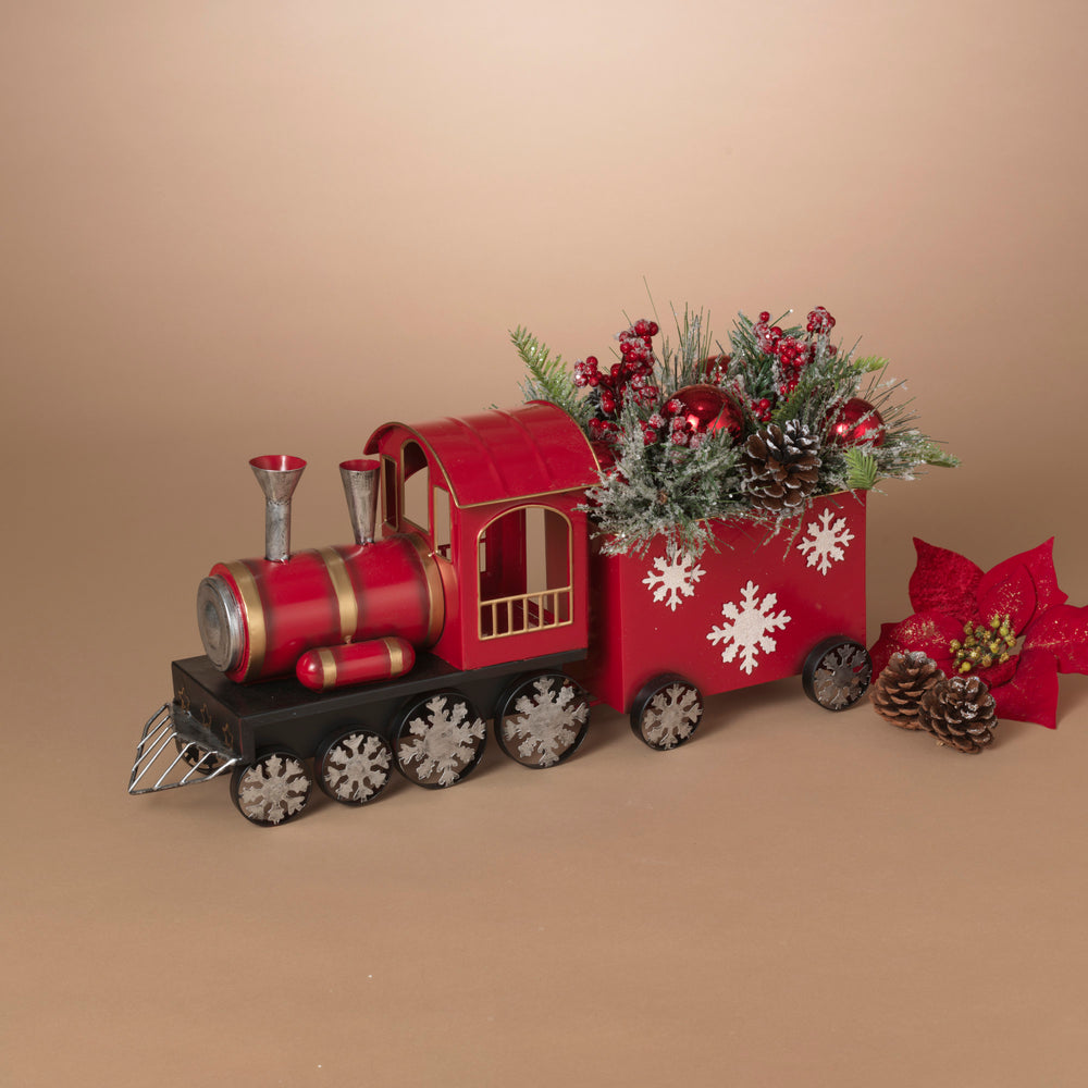 Holiday Train with Floral Arrangement