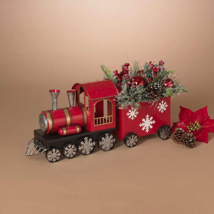 Holiday Train with Floral Arrangement