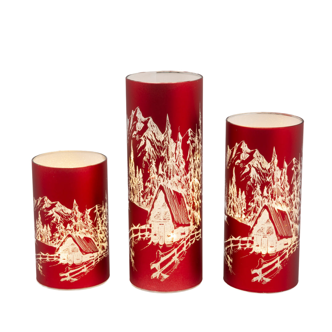 Lighted Luminary with Winter Village Scene