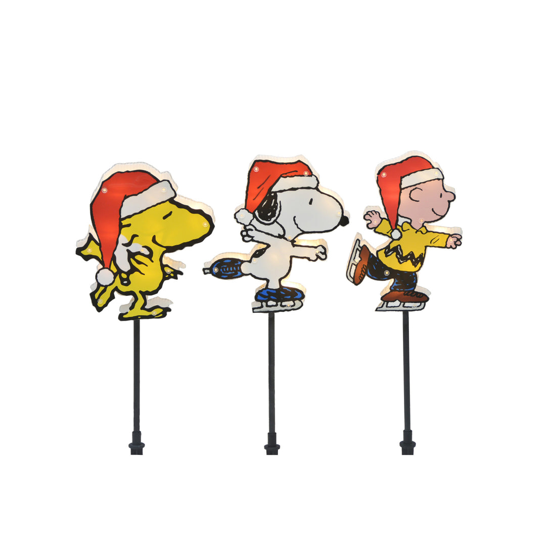Peanuts Skaters 3-Piece Pathway Light Set
