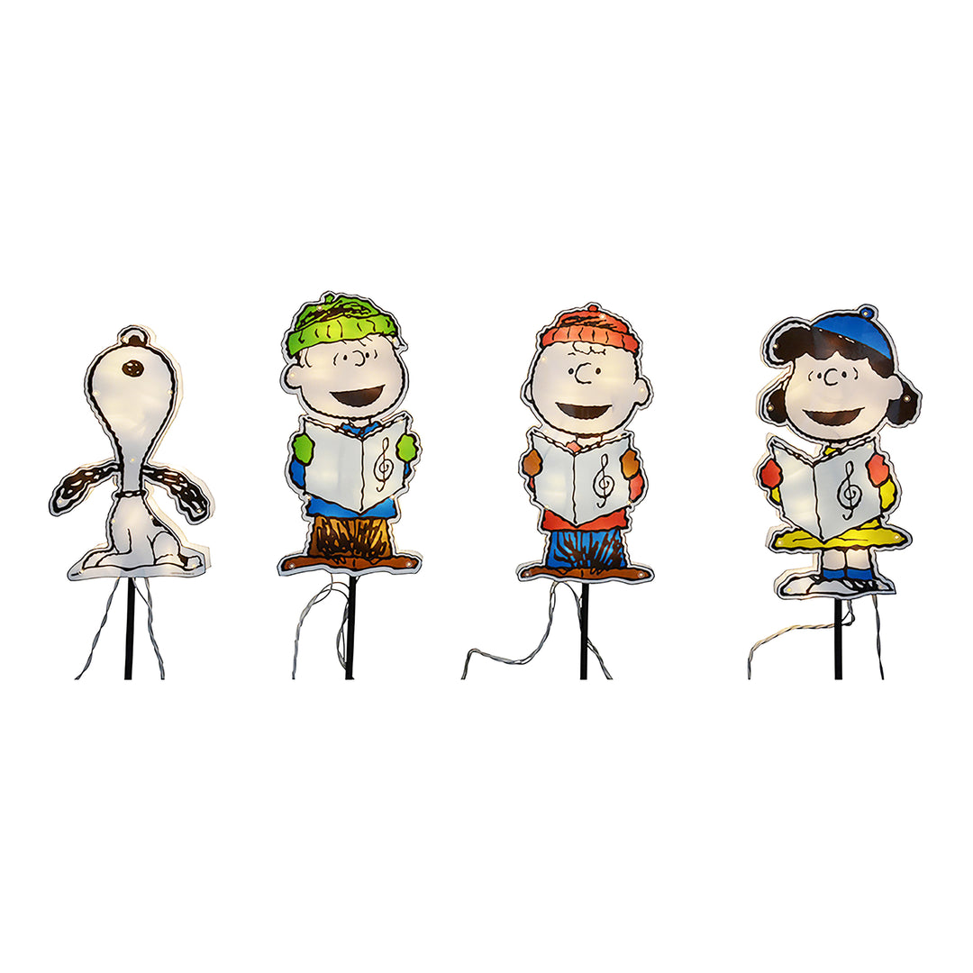 Peanuts Carolers 4-Piece Pathway Light Set