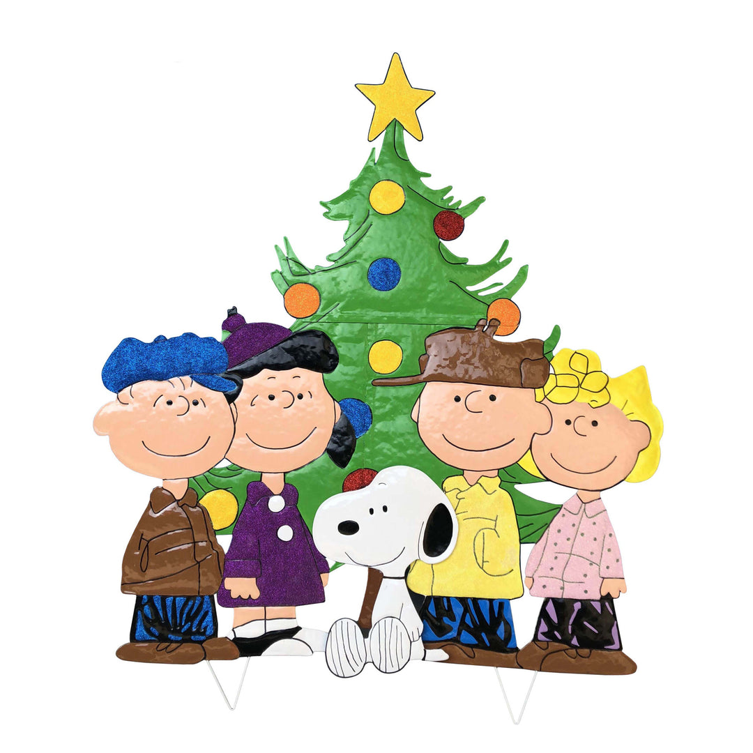 Peanuts Gang Around The Tree Yard Stake