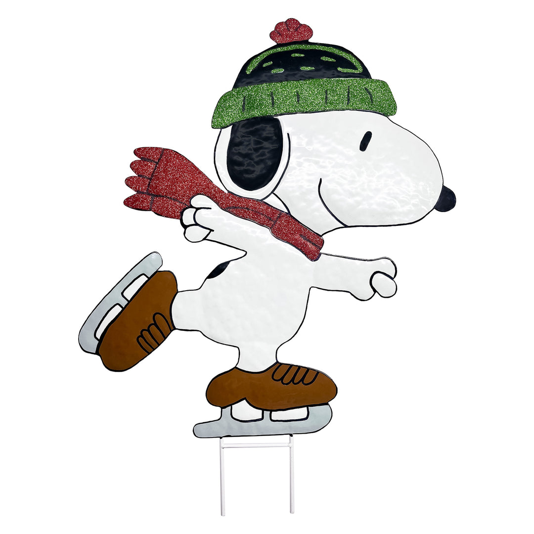 Peanuts Skating Snoopy Yard Stake
