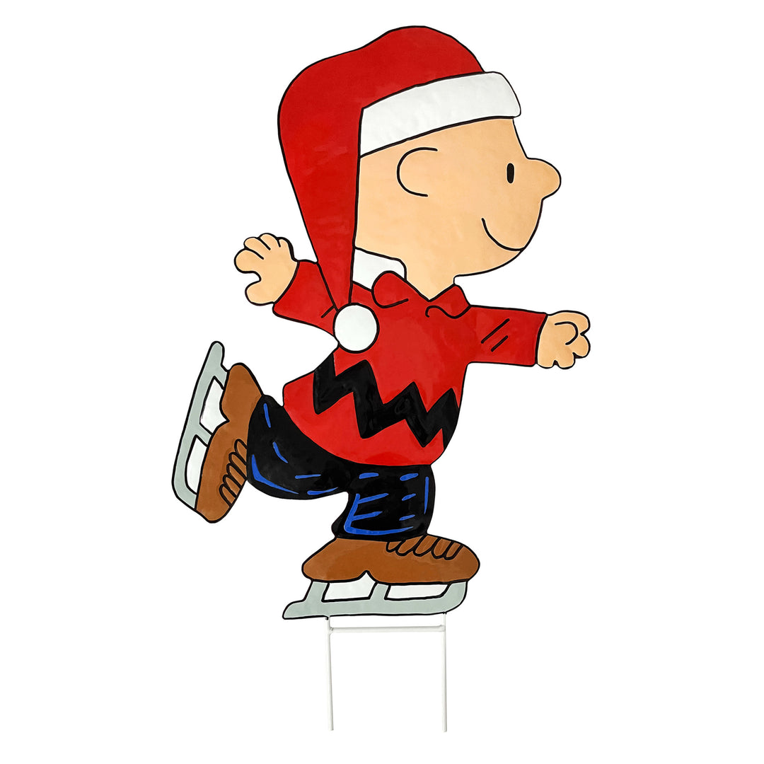 Peanuts Skating Charlie Brown Yard Stake